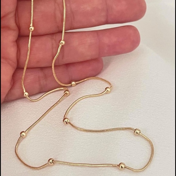 18k Gold Filled Dainty Beaded Snake Necklace 18" or 20” long ✨ - Picture 6 of 14